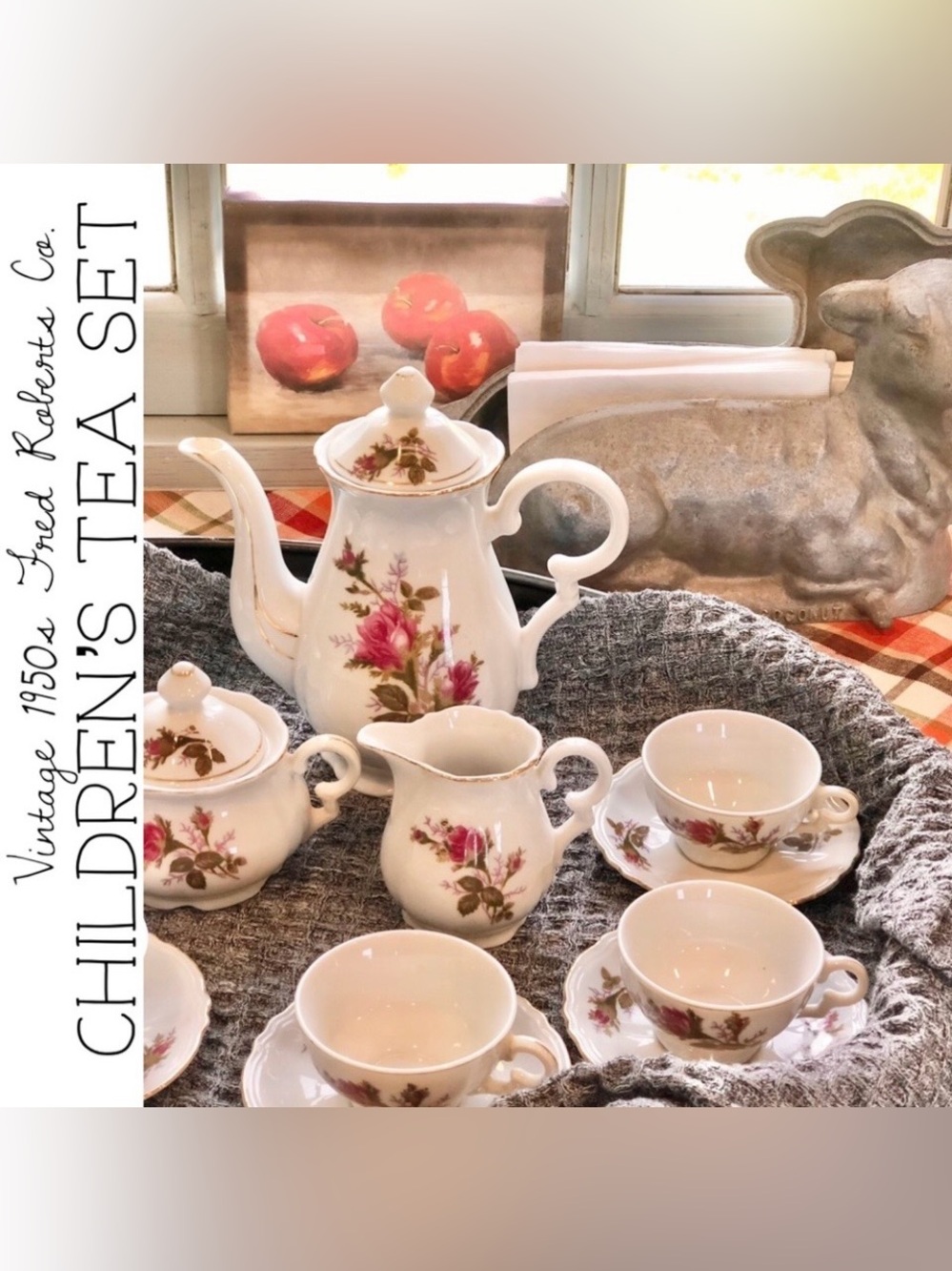 Vintage 1950s Children’s Tea Set China by Fred Roberts Co.